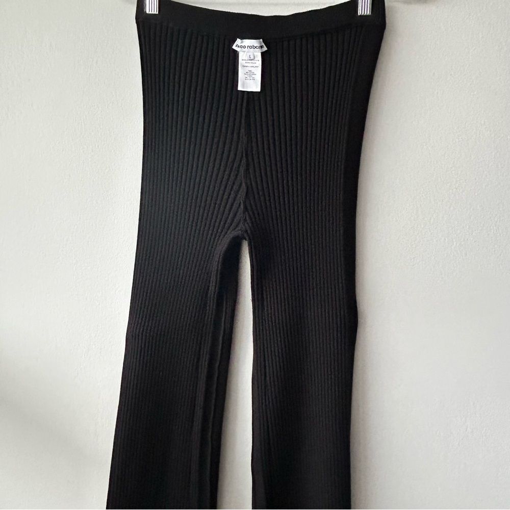 Paco Rabanne Ribbed Knit Flared Trousers in black - Picture 13 of 16
